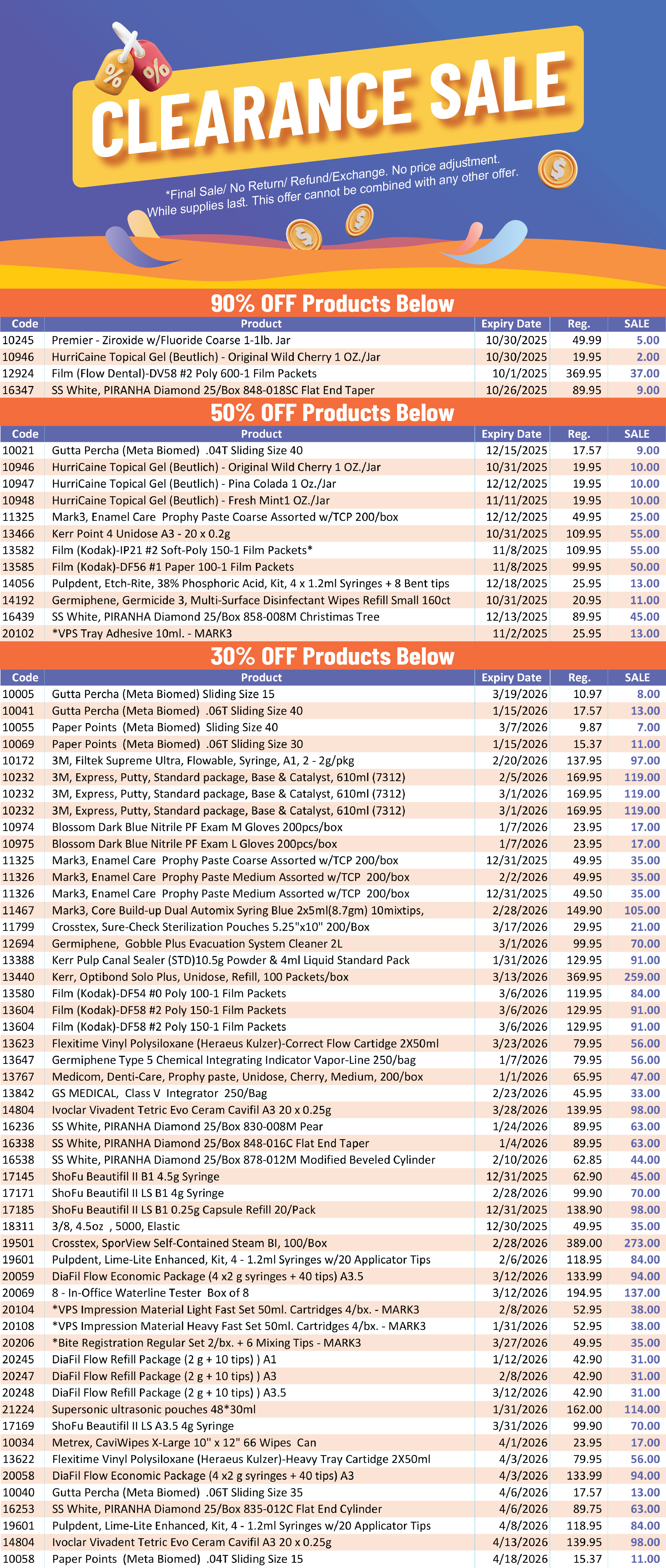 Clearance sale 2025.9