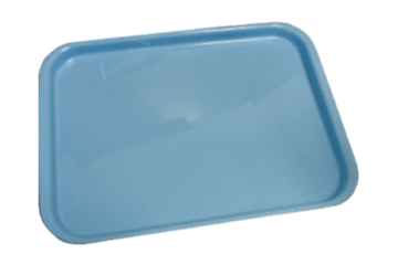 Large autoclavable plastic trays atop