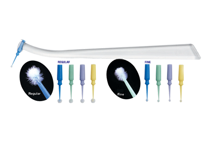 Micro applicator tips handles atop