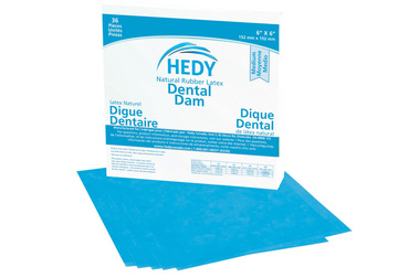 Large latex dental dam 6x6 medium blue 310db 6m 1 new