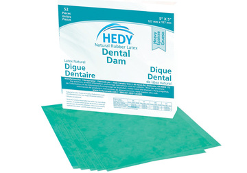 Large latex dental dam 5x5 heavy green 310dg 5h new