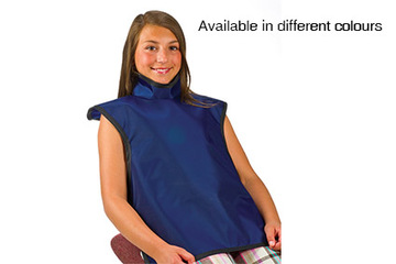 Large child size bib apron with attached collar size flow dental 