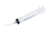 Thumb curved tip syringes 412 atop